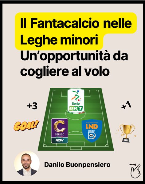Prima slide di un carosello dedicato al fantacalcio nelle leghe minori