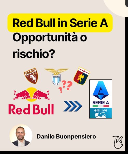 Prima slide di un carosello sul modello Red Bull applicato alla Serie A