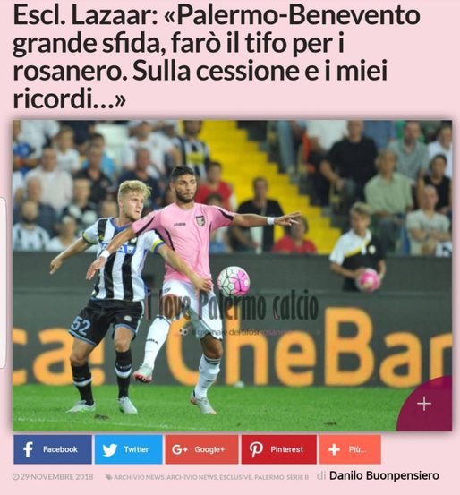 Articolo con intervista esclusiva pubblicato su I Love Palermo Calcio