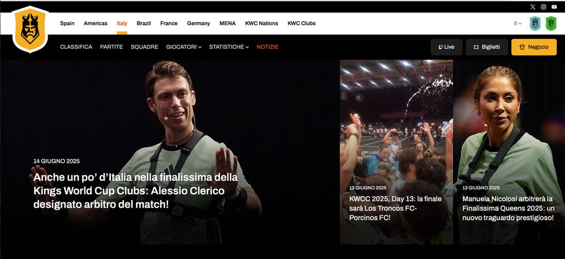 Home page del sito ufficiale italiano con gli articoli in evidenza