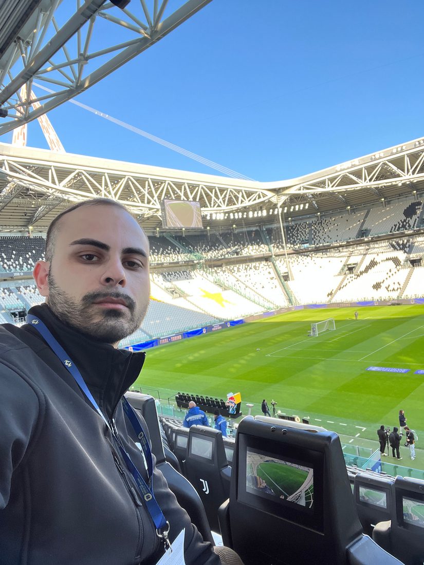Vista del campo dalla tribuna stampa dell’Allianz Stadium